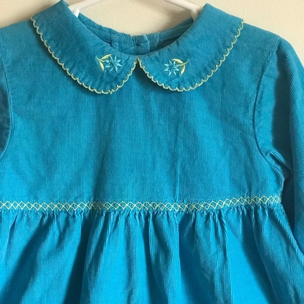 1980’sVintage Toddler Swiss Flower appliqué dress